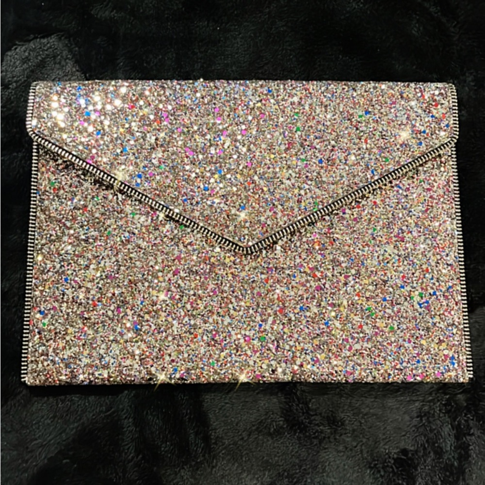 ITEM STILL AVAILABLE Rebecca Minkoff Glitter Leo Envelope Clutch